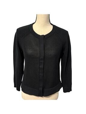 Banana Republic Black Button-Down Sweater Size M